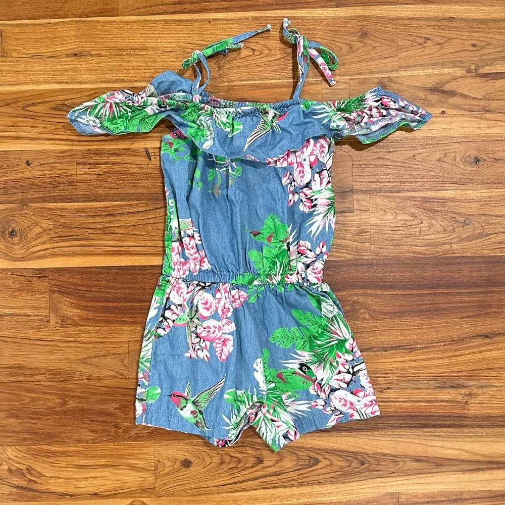 Kids Unik Printed Chambray Romper Size 5